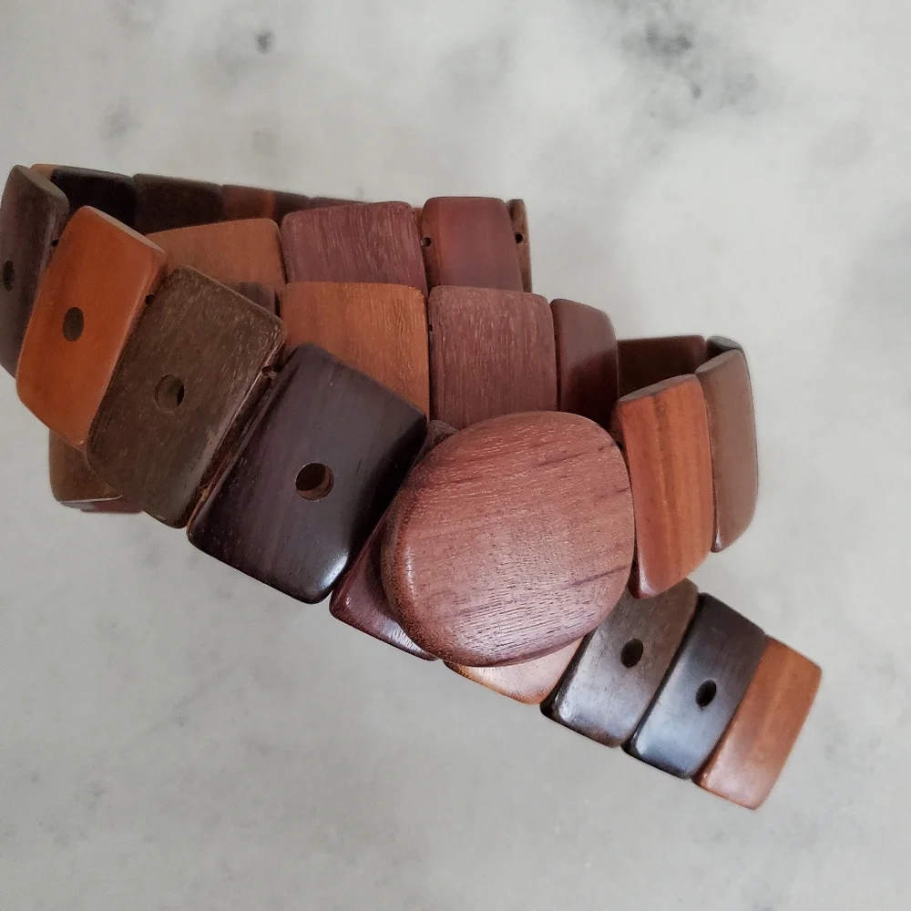 Vintage Cool Wood Belt Women's Size M-L